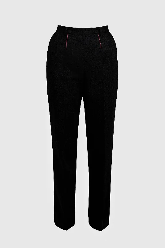 Black Wool Trousers Trousers Velvet Soft