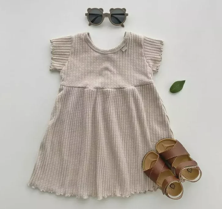 Waffle Dress - Beige