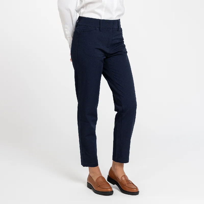 Women's Navy Stretch Trouser Trousers stylish modern