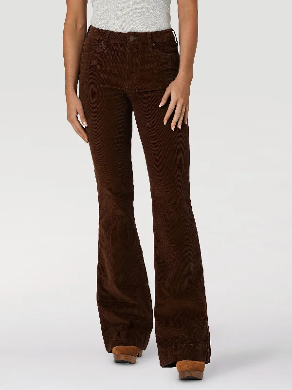 Women's Wrangler Retro High Rise Corduroy Trouser Jean In Brooke Skinny Trousers Denim Stretchy