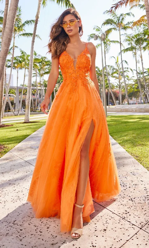 Beaded Lace Long A-Line Prom Dress Colette CL2025