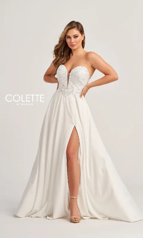 Colette Strapless Long Designer Prom Dress CL5142