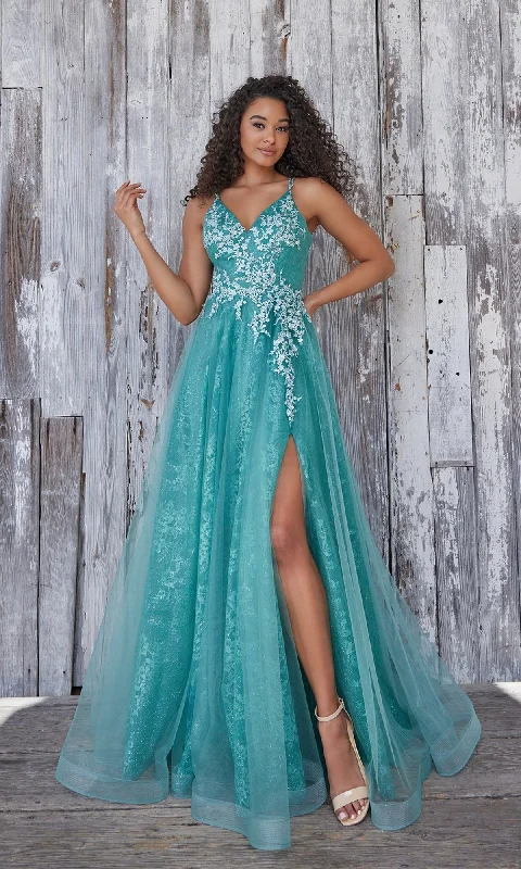 Glitter-Lace Colette Long Prom Ball Gown CL5197