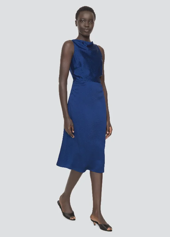 Noa Satin Halter Cowl Dress