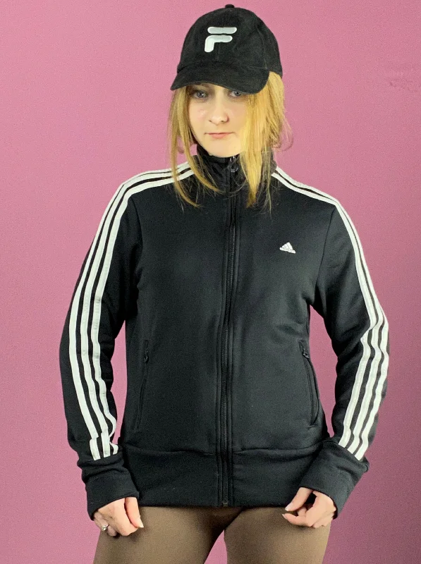 Adidas Vintage Women's Track Jacket - L Black Polyester