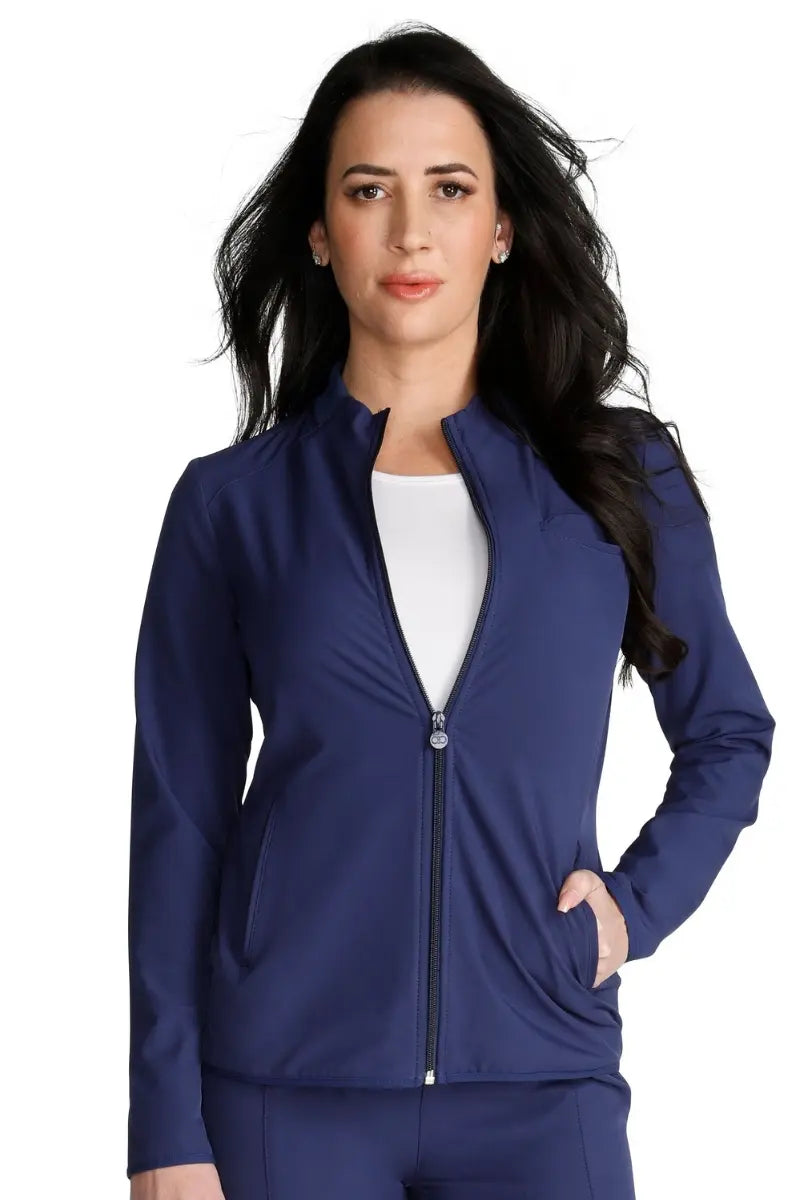 Allura Women's Zip-Up Scrub Jacket | Navy Belted Jacket Elasticated Jacket Padded Jacket Allura Women's Zip-Up Scrub Jacket | Navy Belted Jacket Elasticated Jacket Padded Jacket