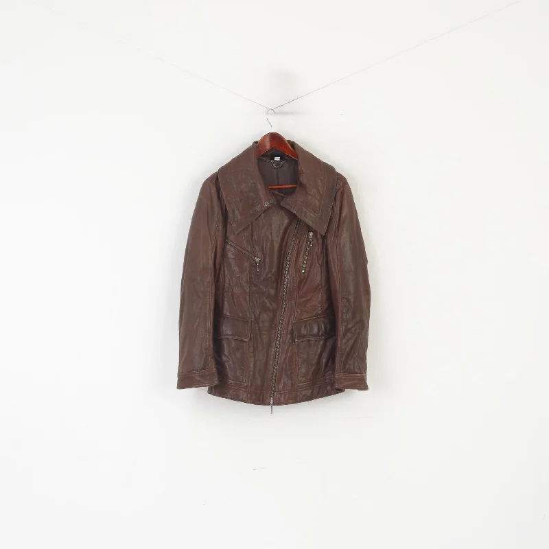 Madeleine Women 10 36 S Jacket Brown Leather Full Zipper Classic Lined Biker Top Denim Jacket Leather Jacket Suede Jacket Madeleine Women 10 36 S Jacket Brown Leather Full Zipper Classic Lined Biker Top Denim Jacket Leather Jacket Suede Jacket