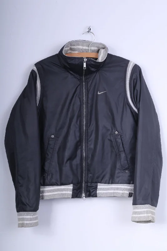 Nike Womens L 173 (M) Jacket Grey Zip Up Padded Fitted Top Just Do It Tiered Jacket Buttoned Jacket Zippered Jacket Nike Womens L 173 (M) Jacket Grey Zip Up Padded Fitted Top Just Do It Tiered Jacket Buttoned Jacket Zippered Jacket