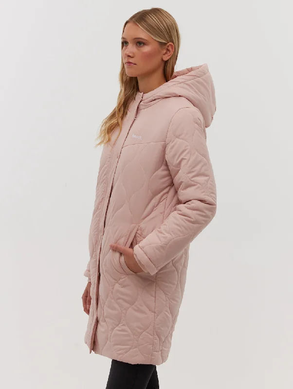 Dakoah Honeycomb Quilted Midi Jacket Faux Fur Fabric Real Fur Fabric Shearling Fabric