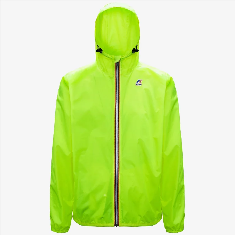 Claude - Unisex Packable Full Zip Waterproof Rain Jacket in Yellow Soleil Welt Pockets Slit Pockets Flap Pockets Claude - Unisex Packable Full Zip Waterproof Rain Jacket in Yellow Soleil Welt Pockets Slit Pockets Flap Pockets