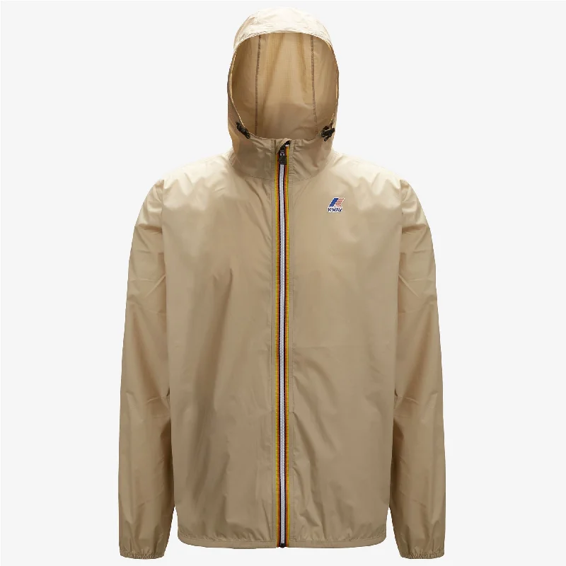 Claude - Unisex Packable Full Zip Waterproof Rain Jacket in Beige Grey Tiered Jacket Buttoned Jacket Zippered Jacket Claude - Unisex Packable Full Zip Waterproof Rain Jacket in Beige Grey Tiered Jacket Buttoned Jacket Zippered Jacket