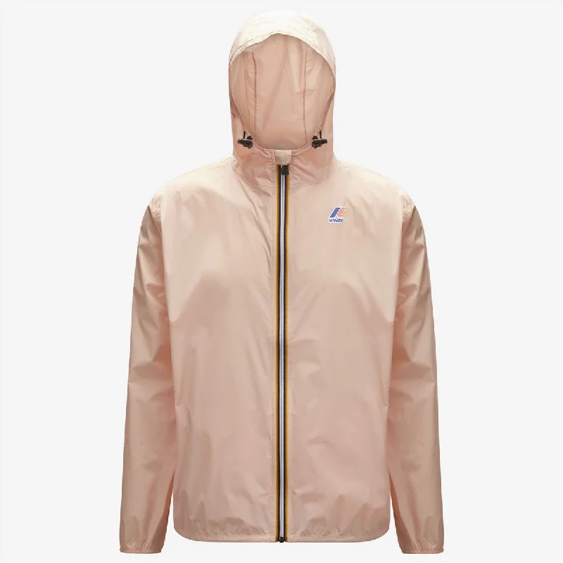 Claude - Unisex Packable Full Zip Waterproof  Rain Jacket in Pink Dafne Welt Pockets Slit Pockets Flap Pockets