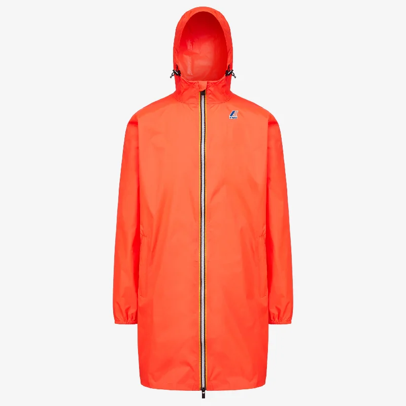 Eiffel - Unisex Waterproof Packable Long Rain Jacket in Red Papavero Lace Jacket Ribbed Jacket Sequined Jacket