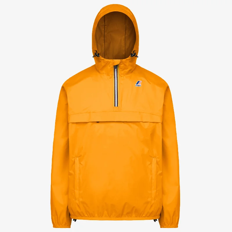 Leon - Packable Quarter Zip Rain Jacket in Orange Quilted Jacket Puffer Jacket Insulated Jacket