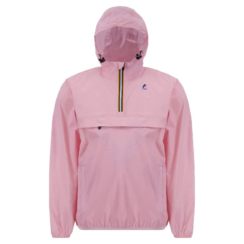 Leon - Packable Quarter Zip Rain Jacket in Pink Striped Jacket Polka Dot Jacket Floral Jacket