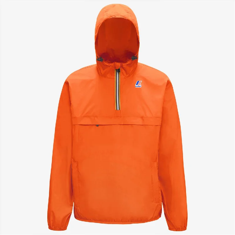 Leon - Packable Quarter Zip Rain Jacket in Light Orange V-Neck Jacket Boat Neck Jacket Square Neck Jacket Leon - Packable Quarter Zip Rain Jacket in Light Orange V-Neck Jacket Boat Neck Jacket Square Neck Jacket