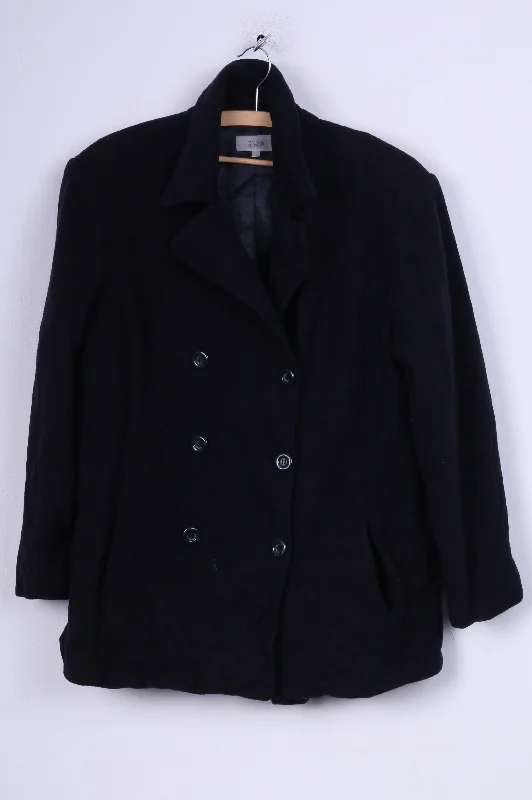 Marks & Spencer Womens 16 XXL Jacket Double Breasted Navy Wool Nylon Denim Jacket Leather Jacket Suede Jacket Marks & Spencer Womens 16 XXL Jacket Double Breasted Navy Wool Nylon Denim Jacket Leather Jacket Suede Jacket