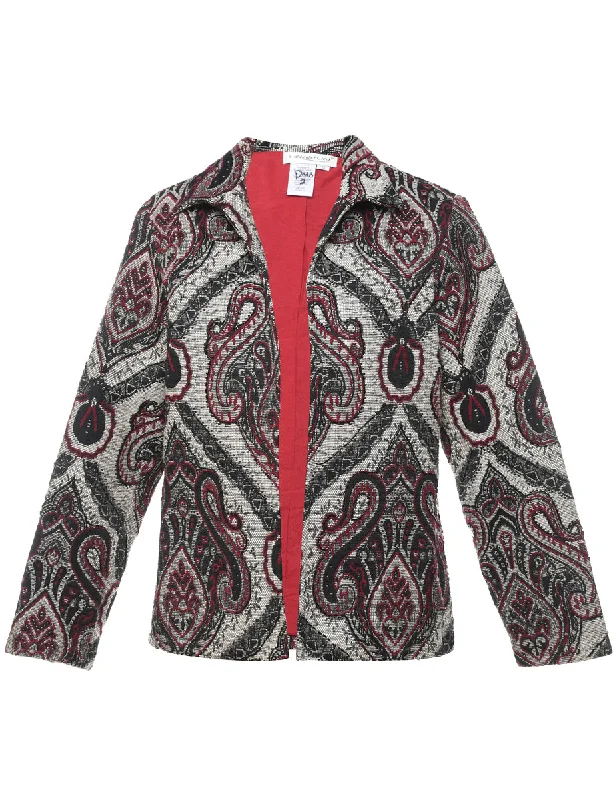 Paisley Pattern Tapestry Jacket - S Striped Jacket Polka Dot Jacket Floral Jacket