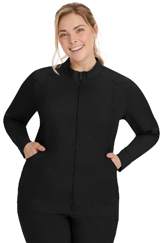 Purple Label Women's Dakota Zip Up Scrub Jacket | Black Faux Fur Fabric Real Fur Fabric Shearling Fabric