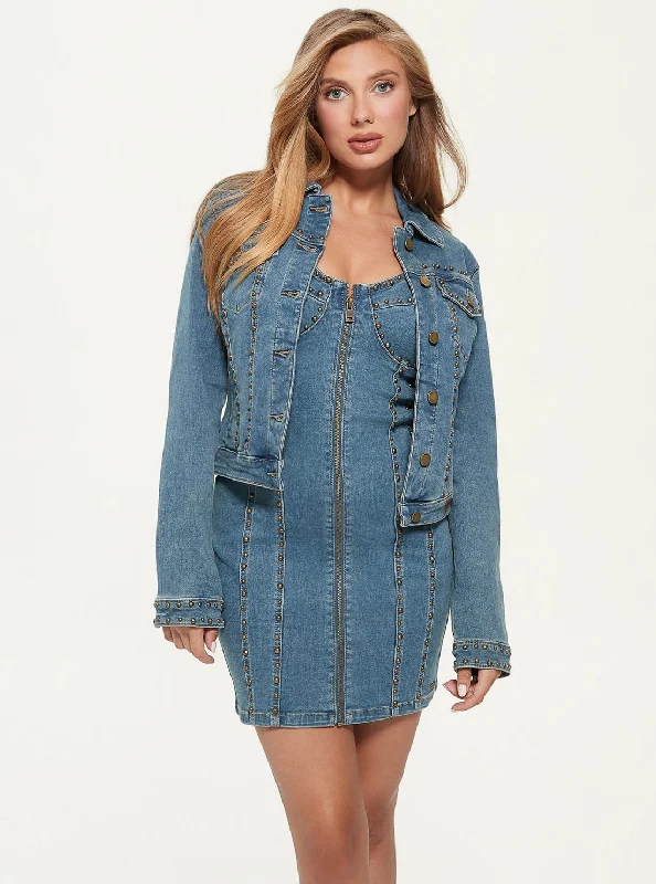 Saddle Blue Sexy Denim Trucker Jacket