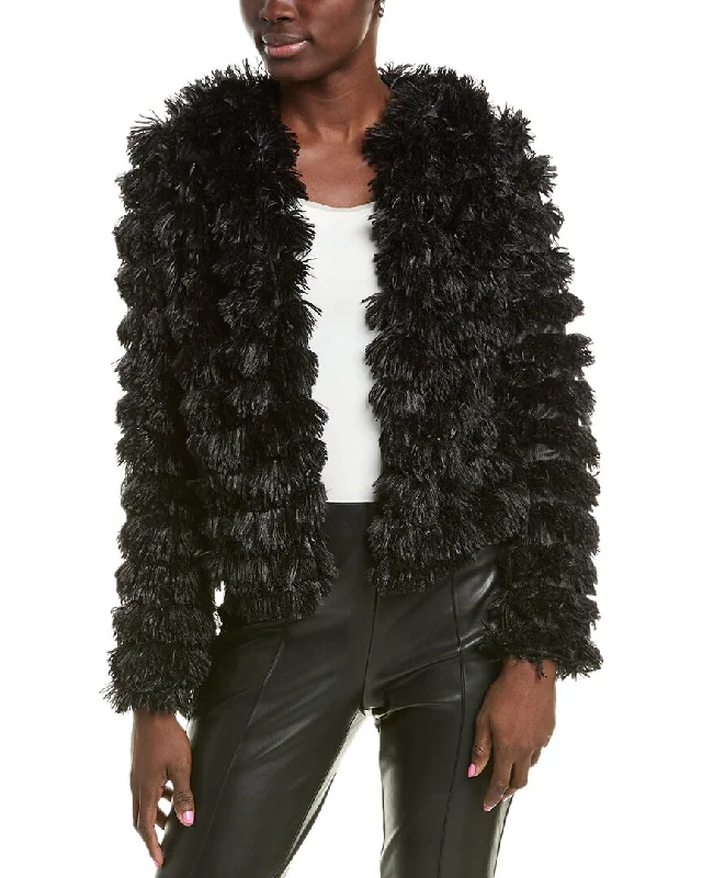 Sadie & Sage Prism Fringe Jacket Toggled Jacket Drawstring Jacket Belted Jacket