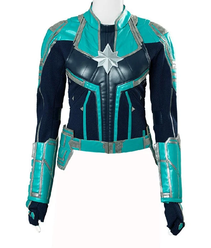 Captain Marvel Brie Larson Green Leather Jacket