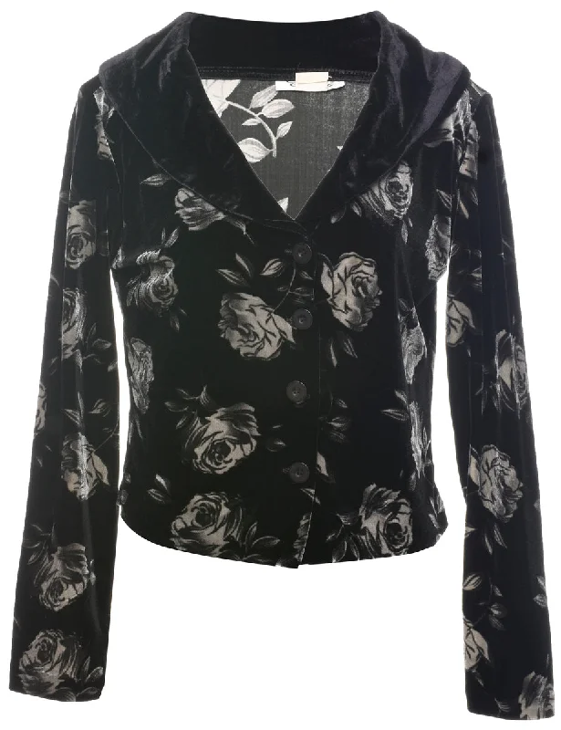 Velvet Evening Jacket - M Toggled Jacket Drawstring Jacket Belted Jacket