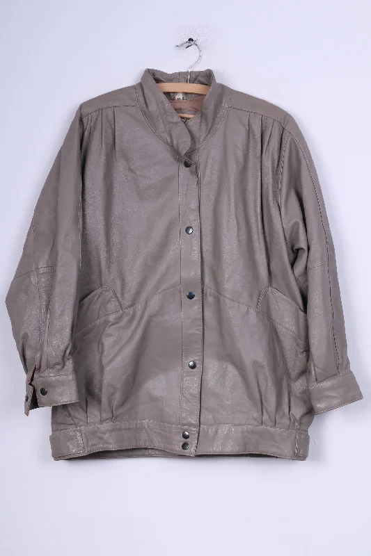 Windsor London Womens 18 XXXL Jacket Leather Grey Jacket Vintage Tailored Jacket Straight Jacket A-Line Jacket Windsor London Womens 18 XXXL Jacket Leather Grey Jacket Vintage Tailored Jacket Straight Jacket A-Line Jacket
