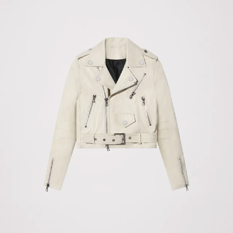Women Biker cowhide leather Jacket Oversized Jacket Tailored Jacket Straight Jacket