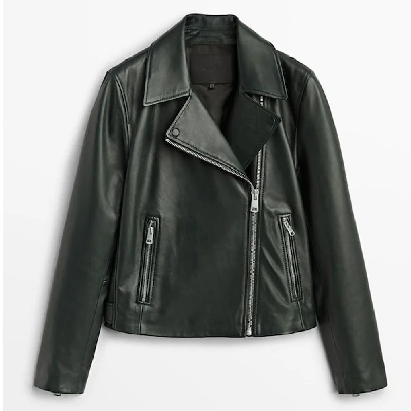 Women black Biker Leather Jacket Fitted Jacket Loose Jacket Oversized Jacket