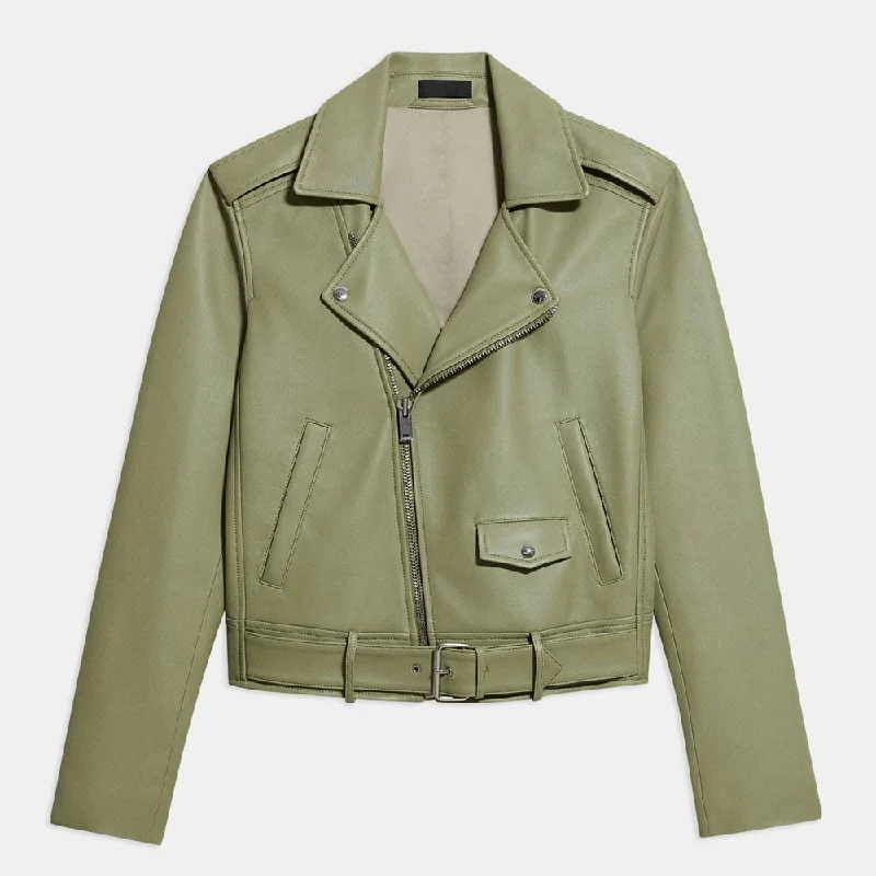 women's sheepskin leather biker jacket Oversized Jacket Tailored Jacket Straight Jacket