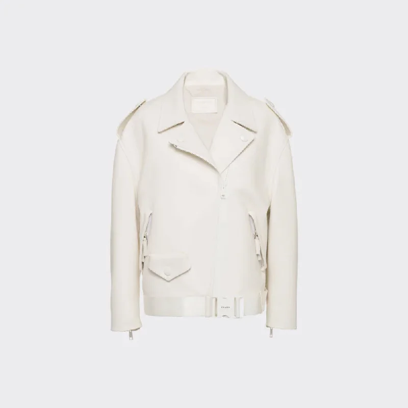 women's white motorcycle leather biker jacket Welt Pockets Slit Pockets Flap Pockets women's white motorcycle leather biker jacket Welt Pockets Slit Pockets Flap Pockets