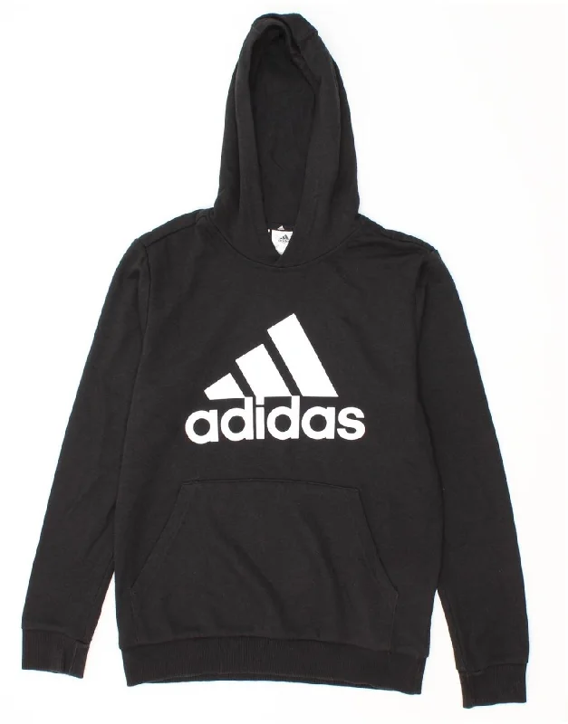 ADIDAS Boys Graphic Hoodie Jumper 13-14 Years Black Cotton Hoodie with Longline Fit Extended Stylish ADIDAS Boys Graphic Hoodie Jumper 13-14 Years Black Cotton Hoodie with Longline Fit Extended Stylish