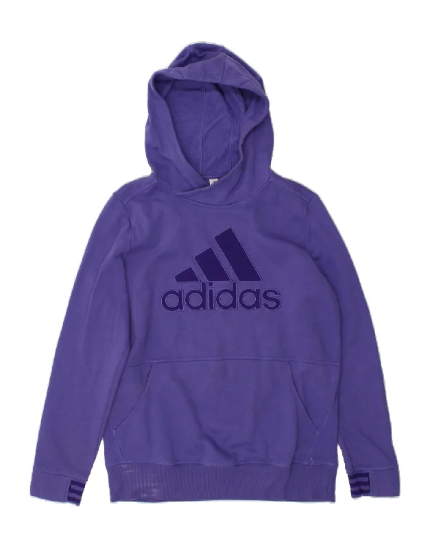 ADIDAS Womens Graphic Hoodie Jumper UK 16/18 Large Purple