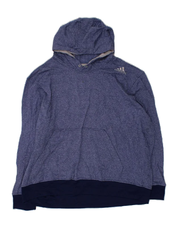 ADIDAS Womens Hoodie Jumper UK 20 2XL Navy Blue Polyester