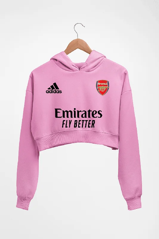 Arsenal 2021-22 Crop HOODIE FOR WOMEN Hoodie with Hem Fringe Bohemian Relaxed
