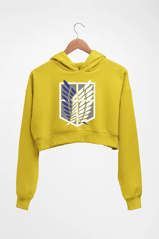 Attack on Titan Crop HOODIE FOR WOMEN Hoodie with Distressed Vintage Worn