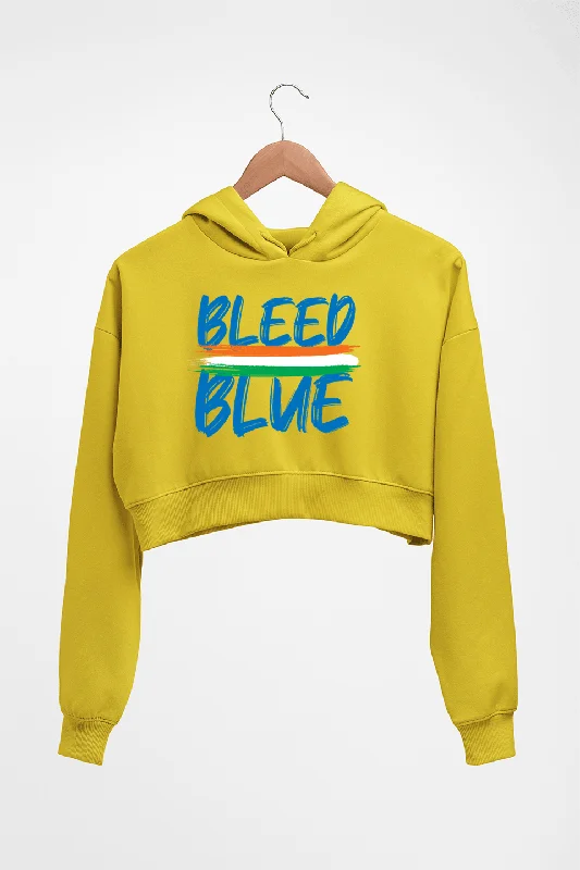 bleed blue Crop HOODIE FOR WOMEN