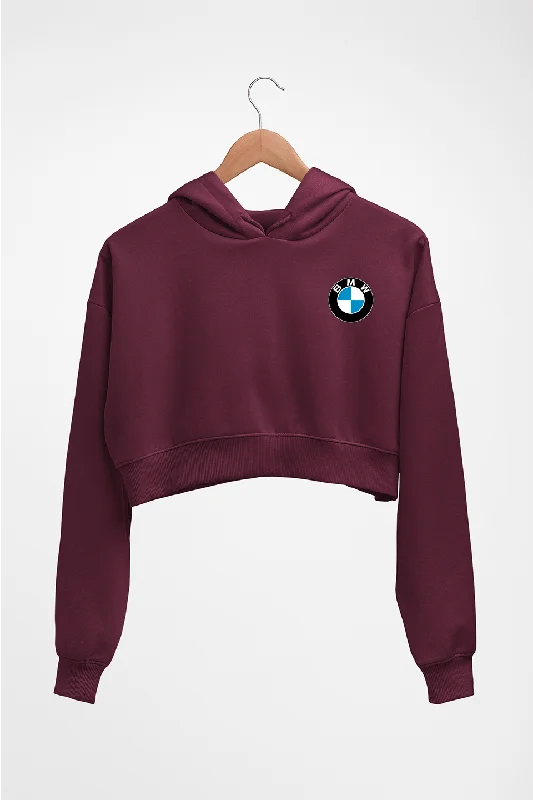 BMW Crop HOODIE FOR WOMEN Hoodie with Button Placket Classic Preppy