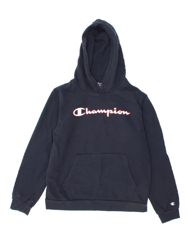 CHAMPION Boys Graphic Hoodie Jumper 15-16 Years 2XL Navy Blue Cotton Hoodie with Set-In Sleeves Structured Classic CHAMPION Boys Graphic Hoodie Jumper 15-16 Years 2XL Navy Blue Cotton Hoodie with Set-In Sleeves Structured Classic