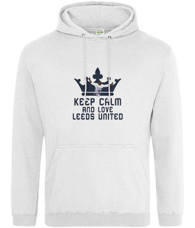 Hoodie Keep Calm and Love Leeds United - Women Hoodie with Tie-Dye Psychedelic Retro