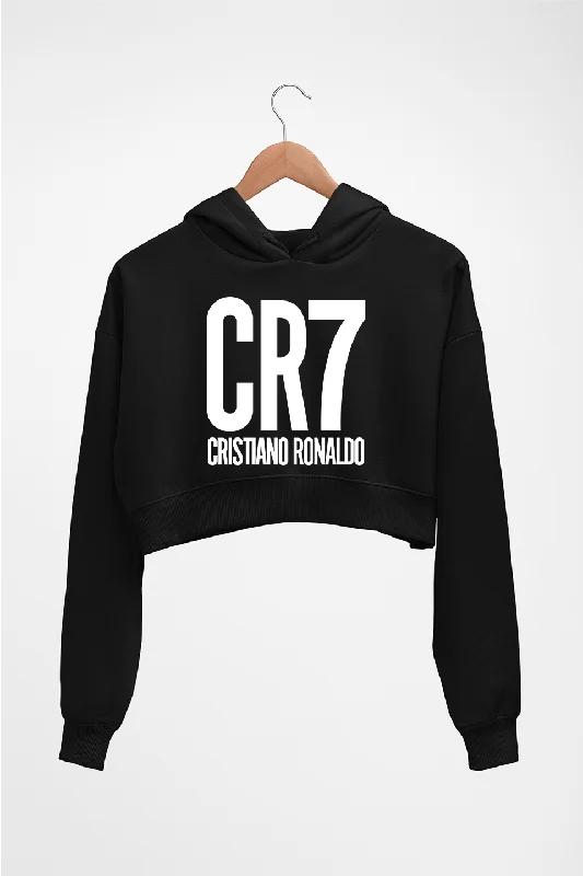 Cristiano Ronaldo CR7 Crop HOODIE FOR WOMEN Hoodie with Slit Hem Functional Movement