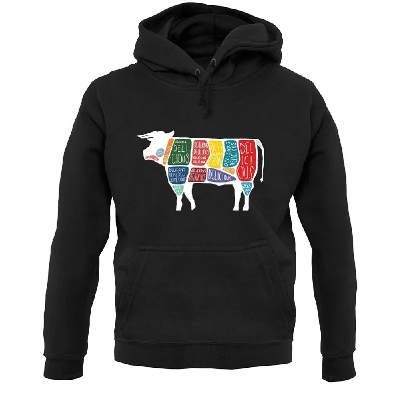 Delicious Cow Unisex Hoodie Hoodie with Fur Luxurious Winter