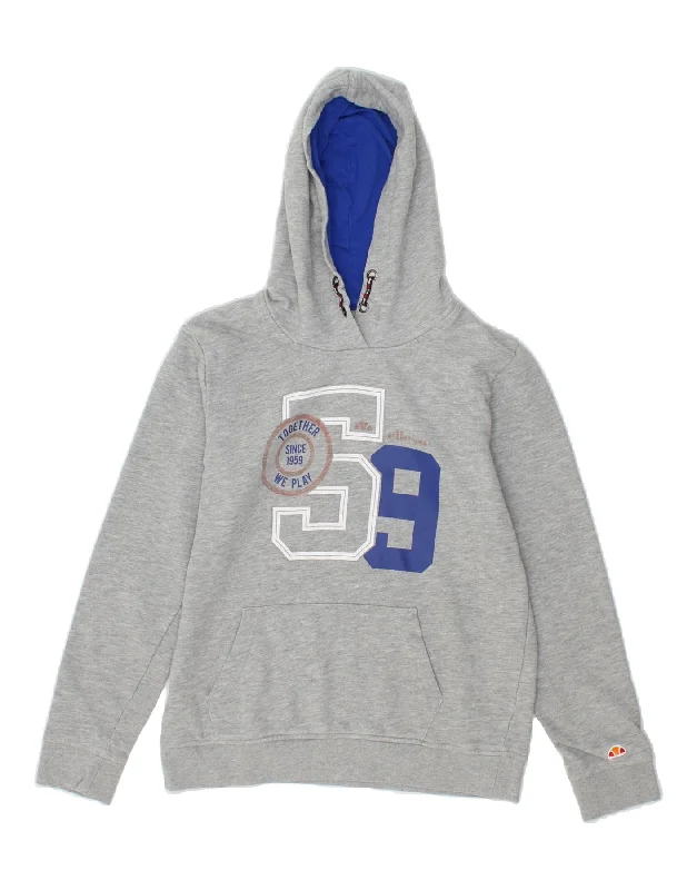 ELLESSE Boys Graphic Hoodie Jumper 13-14 Years Grey