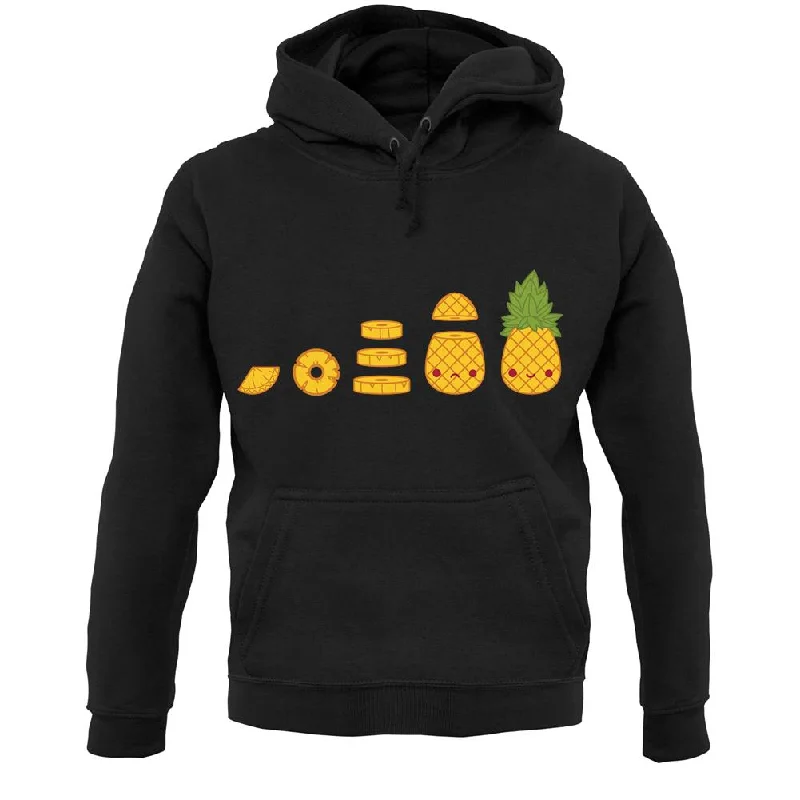Evolution Of Pineapple Unisex Hoodie Hoodie with Snap Buttons Easy Quick
