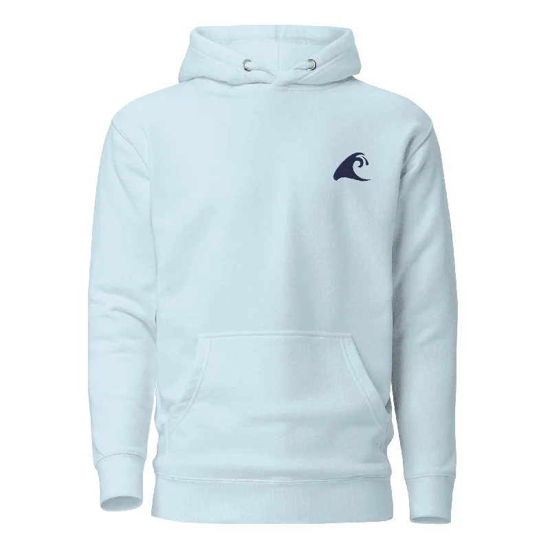 Extremely Stoked Epic Wave Logo on Sky Blue Unisex Hoodie