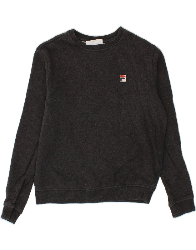 FILA Womens Oversized Sweatshirt Jumper UK 10 Small Grey Cotton Hoodie Dress Longline Feminine FILA Womens Oversized Sweatshirt Jumper UK 10 Small Grey Cotton Hoodie Dress Longline Feminine