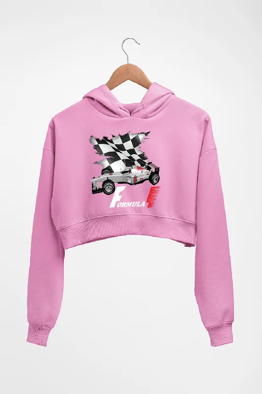 Formula 1(F1) Crop HOODIE FOR WOMEN Hoodie with Lace Feminine Delicate