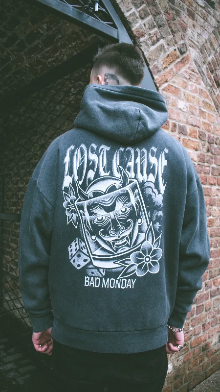 Oversized Lost Cause Hoodie Vintage Hoodie with Tie-Dye Psychedelic Retro