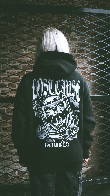 Oversized Lost Cause Hoodie Hoodie with Applique Textured Unique